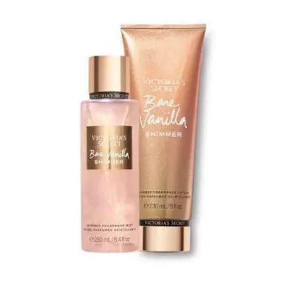 Victoria´s Secret Kit Body Splash + Creme Hidratante Bare Vanilla SHIMMER 250ml +236ml