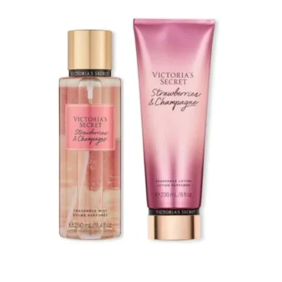 Victoria´s Secret Kit Body Splash + Creme Hidratante Strawberries and Champagne 250ml +236ml