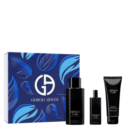 Kit Perfume Giorgio Armani Code Eau de Toilette Masculino 125 ml + Miniatura 15 ml + Gel De Banho 75 ml