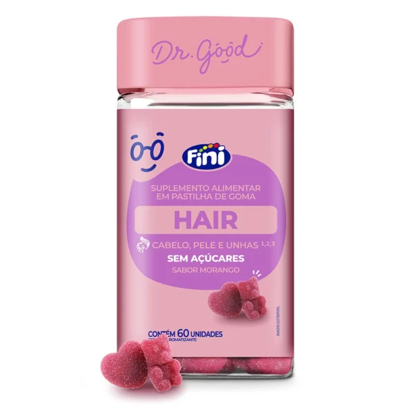 Fini Dr. Good Hair Suplemento em Gomas Sabor Morango 60 Unidades